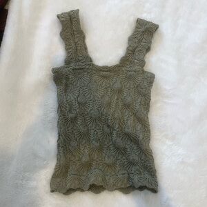 FREE Olive Green Square Neck Tank Top